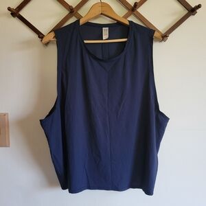 Spanx Tank Top Stretchy Cropped Navy Blue 2X